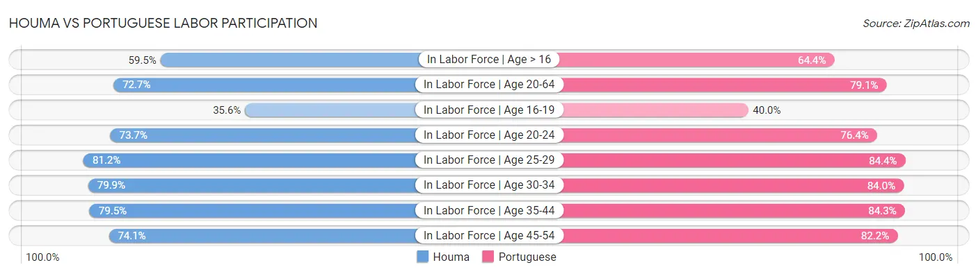 Houma vs Portuguese Labor Participation