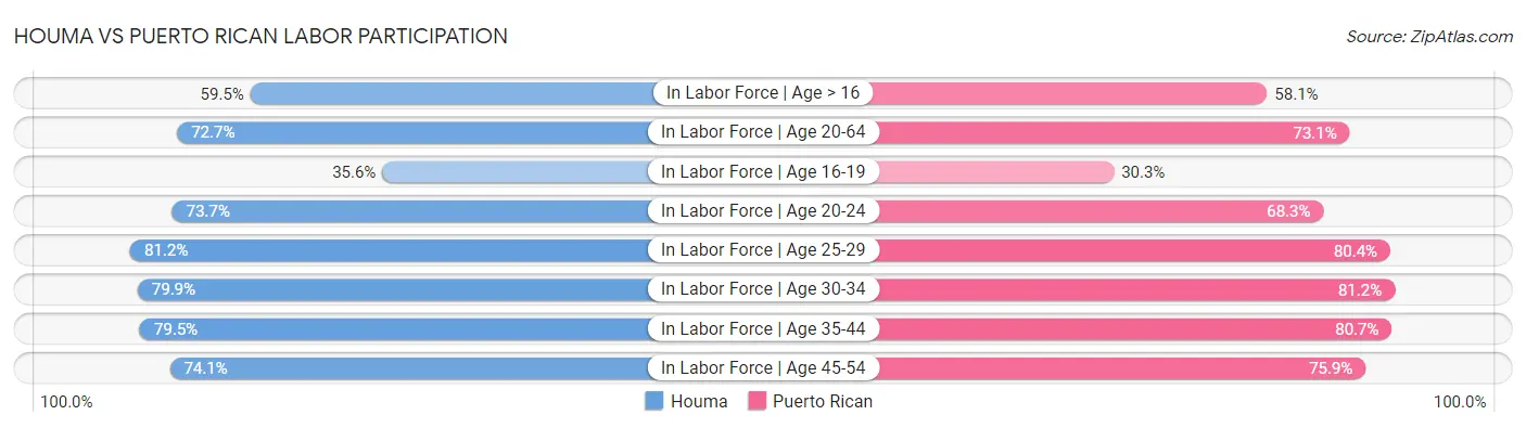 Houma vs Puerto Rican Labor Participation