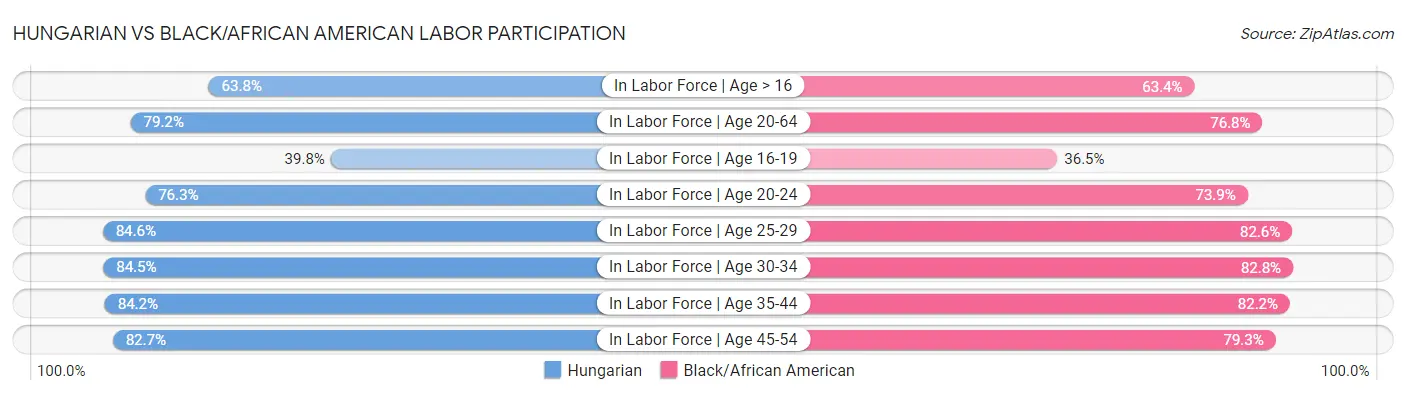 Hungarian vs Black/African American Labor Participation