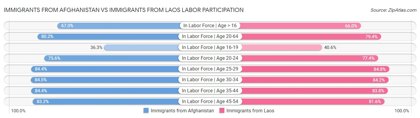Immigrants from Afghanistan vs Immigrants from Laos Labor Participation