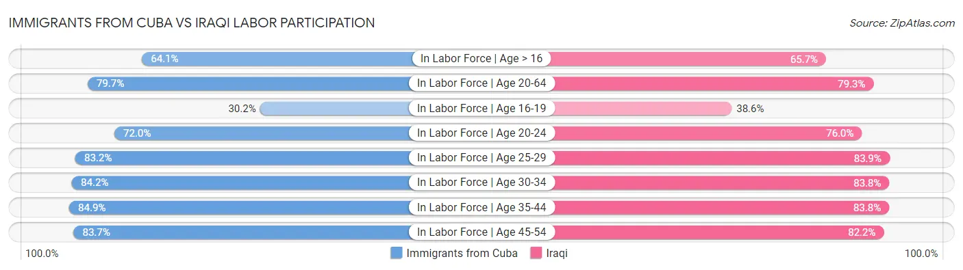 Immigrants from Cuba vs Iraqi Labor Participation