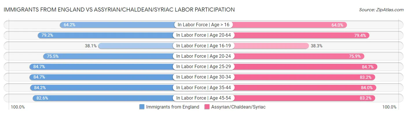 Immigrants from England vs Assyrian/Chaldean/Syriac Labor Participation