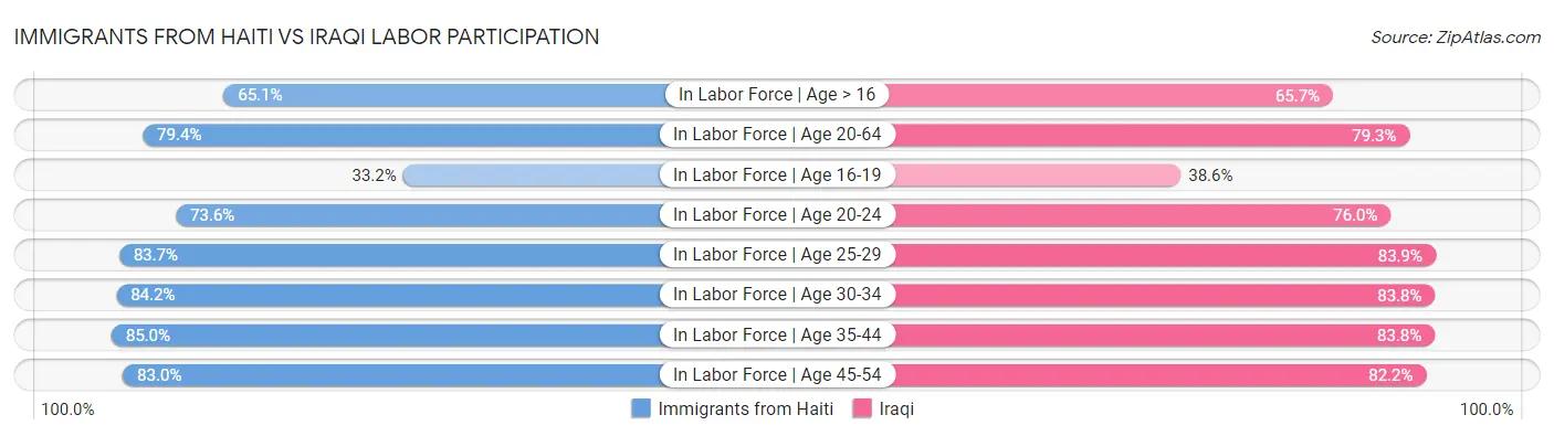Immigrants from Haiti vs Iraqi Labor Participation