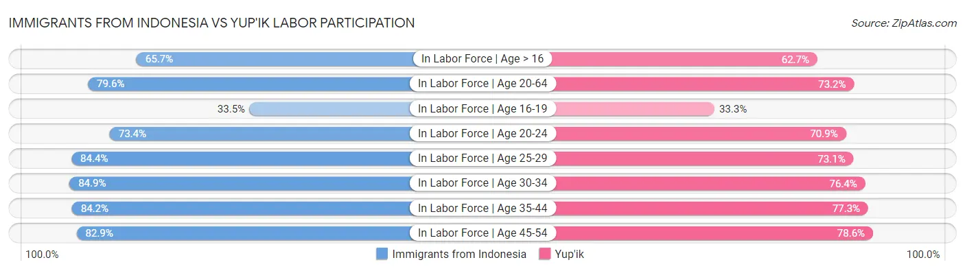 Immigrants from Indonesia vs Yup'ik Labor Participation