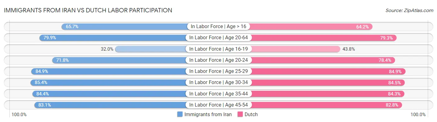 Immigrants from Iran vs Dutch Labor Participation