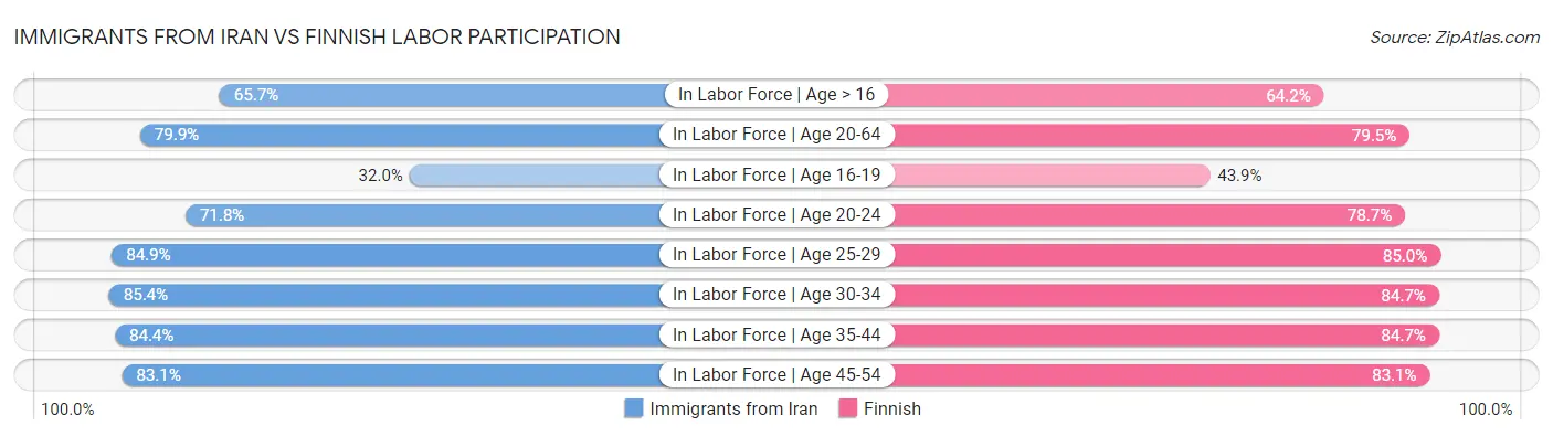Immigrants from Iran vs Finnish Labor Participation