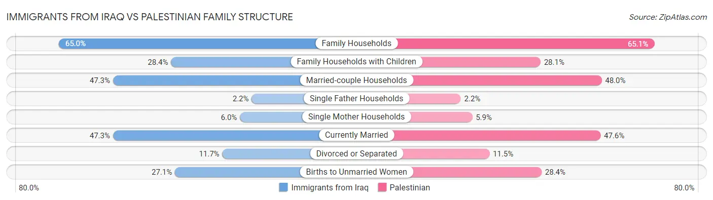 Immigrants from Iraq vs Palestinian Family Structure