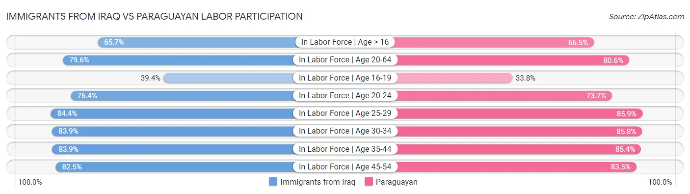 Immigrants from Iraq vs Paraguayan Labor Participation