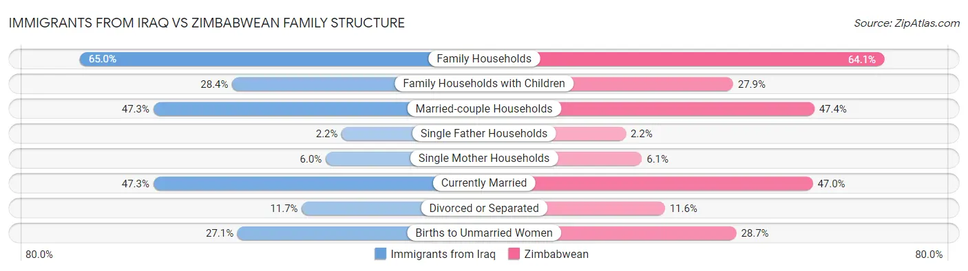 Immigrants from Iraq vs Zimbabwean Family Structure