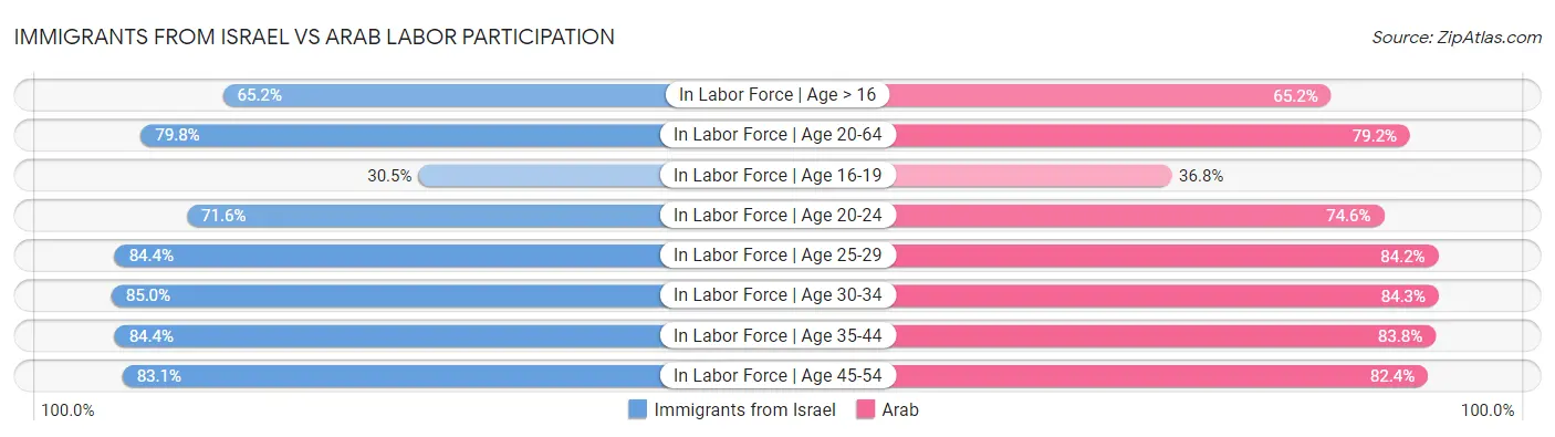 Immigrants from Israel vs Arab Labor Participation