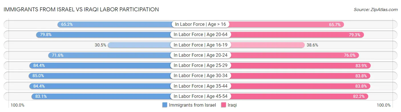 Immigrants from Israel vs Iraqi Labor Participation
