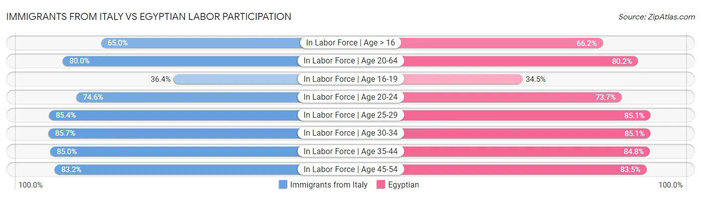 Immigrants from Italy vs Egyptian Labor Participation