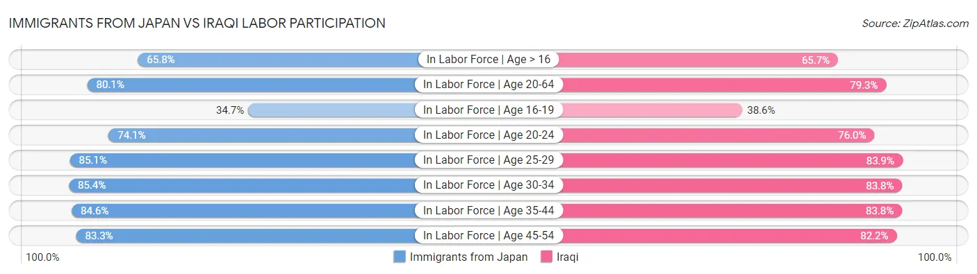 Immigrants from Japan vs Iraqi Labor Participation