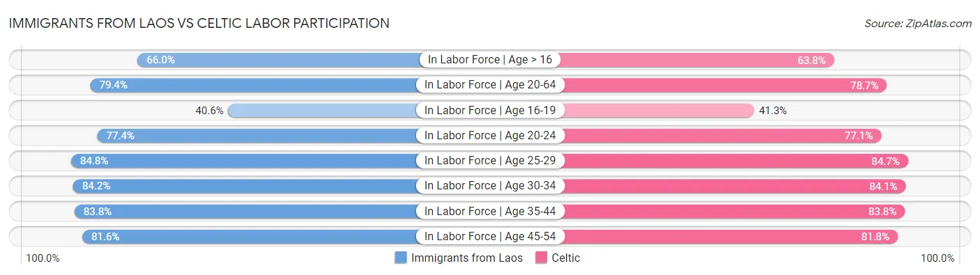 Immigrants from Laos vs Celtic Labor Participation