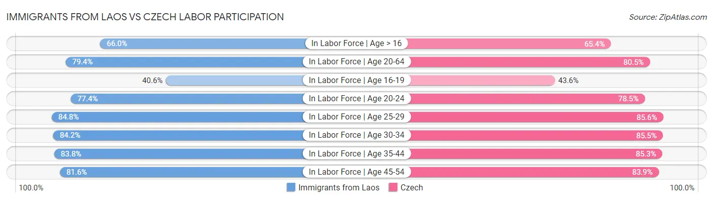 Immigrants from Laos vs Czech Labor Participation