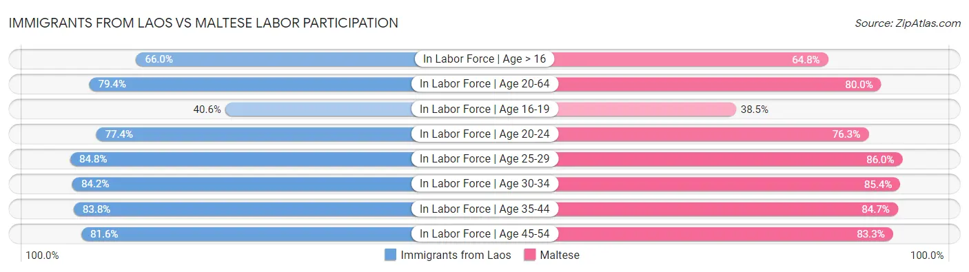 Immigrants from Laos vs Maltese Labor Participation