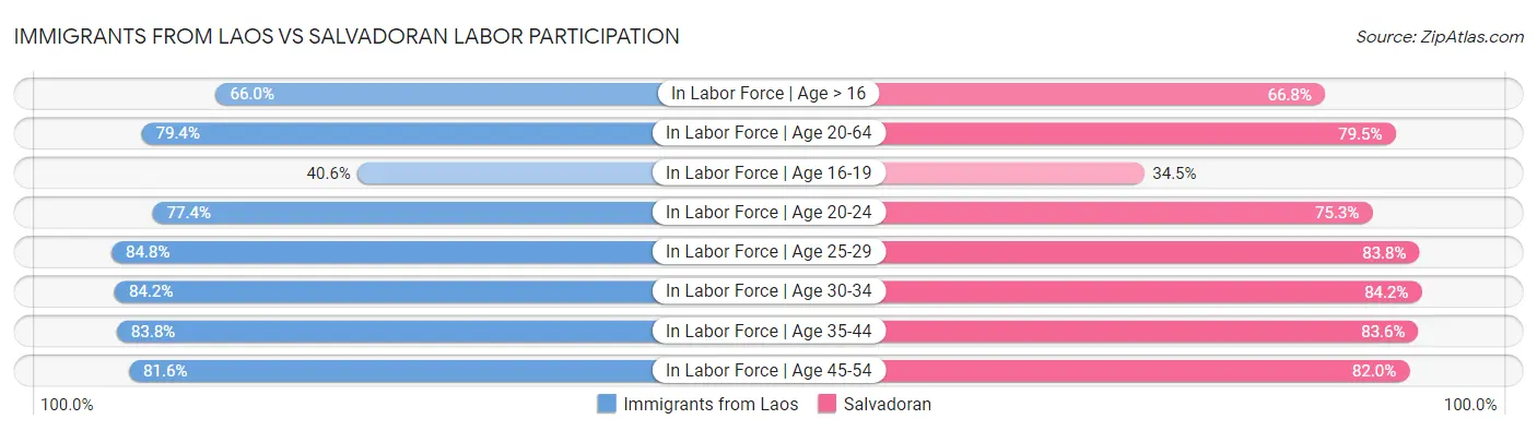 Immigrants from Laos vs Salvadoran Labor Participation