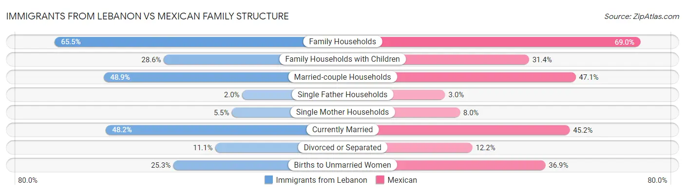 Immigrants from Lebanon vs Mexican Family Structure