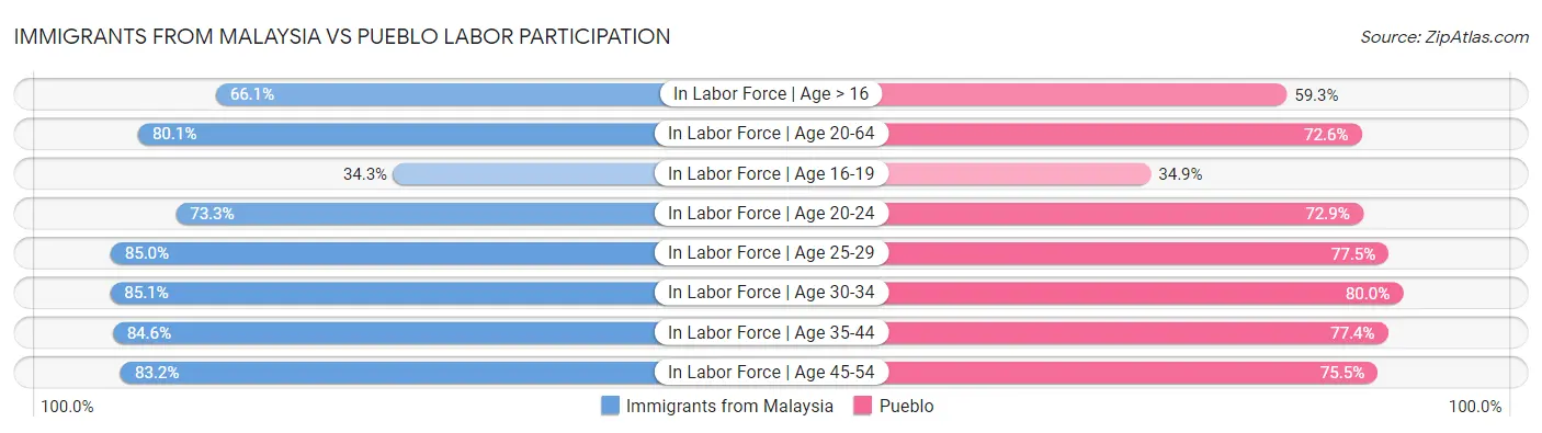Immigrants from Malaysia vs Pueblo Labor Participation
