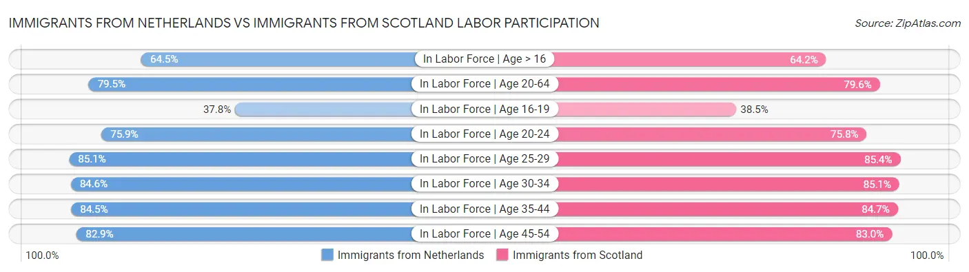 Immigrants from Netherlands vs Immigrants from Scotland Labor Participation