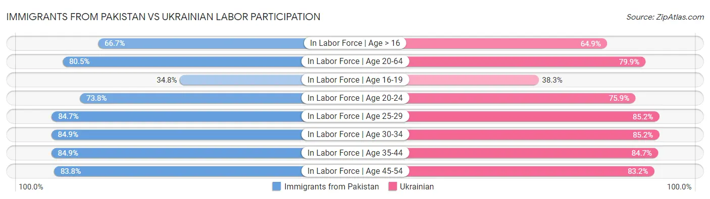 Immigrants from Pakistan vs Ukrainian Labor Participation