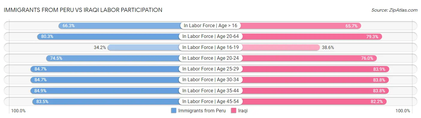 Immigrants from Peru vs Iraqi Labor Participation