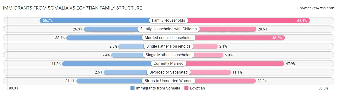 Immigrants from Somalia vs Egyptian Family Structure