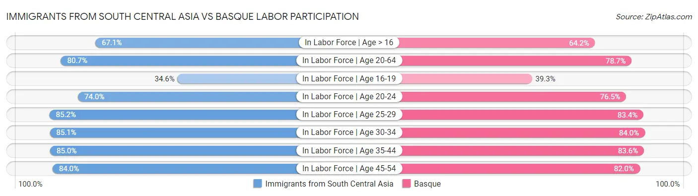 Immigrants from South Central Asia vs Basque Labor Participation