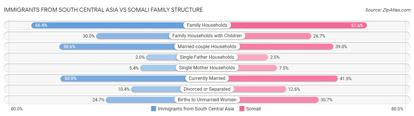 Immigrants from South Central Asia vs Somali Family Structure