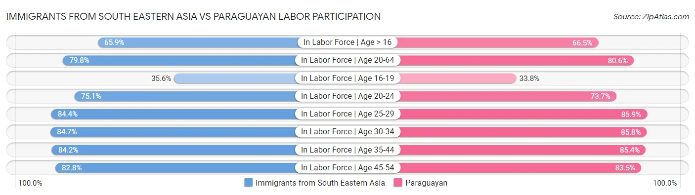 Immigrants from South Eastern Asia vs Paraguayan Labor Participation