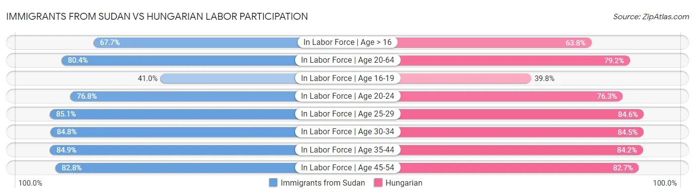 Immigrants from Sudan vs Hungarian Labor Participation