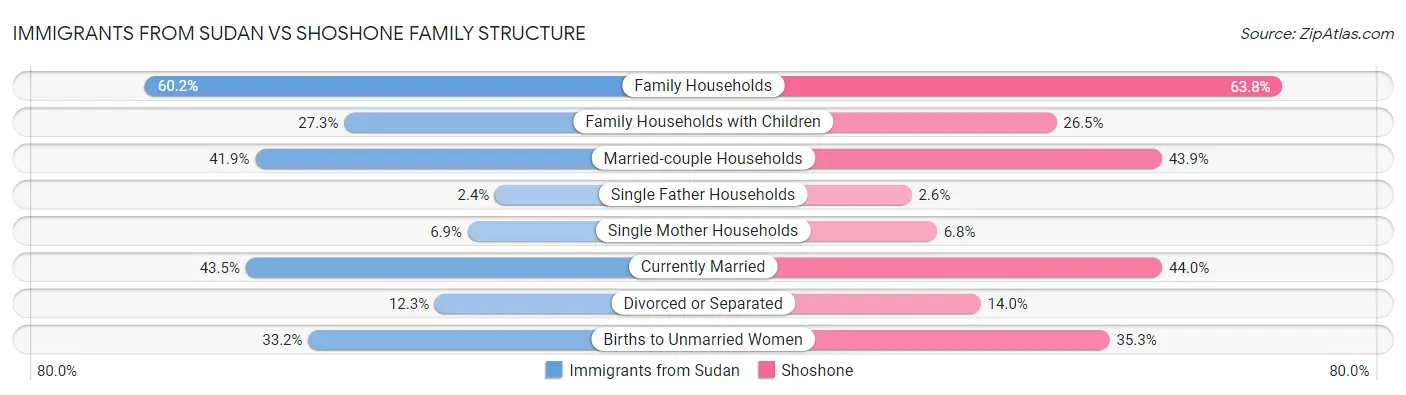 Immigrants from Sudan vs Shoshone Family Structure