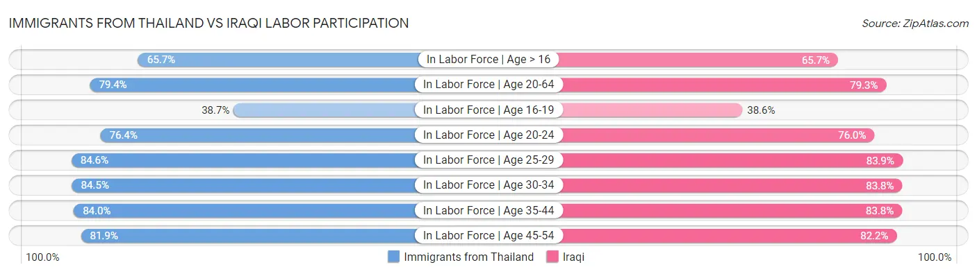 Immigrants from Thailand vs Iraqi Labor Participation