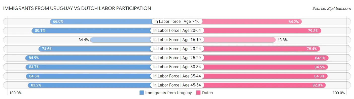 Immigrants from Uruguay vs Dutch Labor Participation