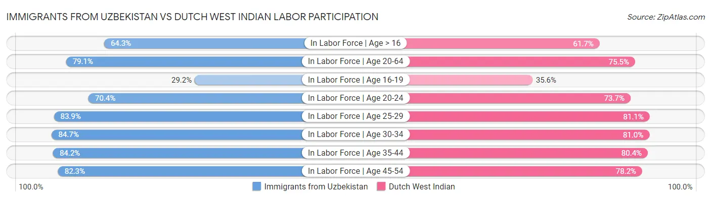 Immigrants from Uzbekistan vs Dutch West Indian Labor Participation