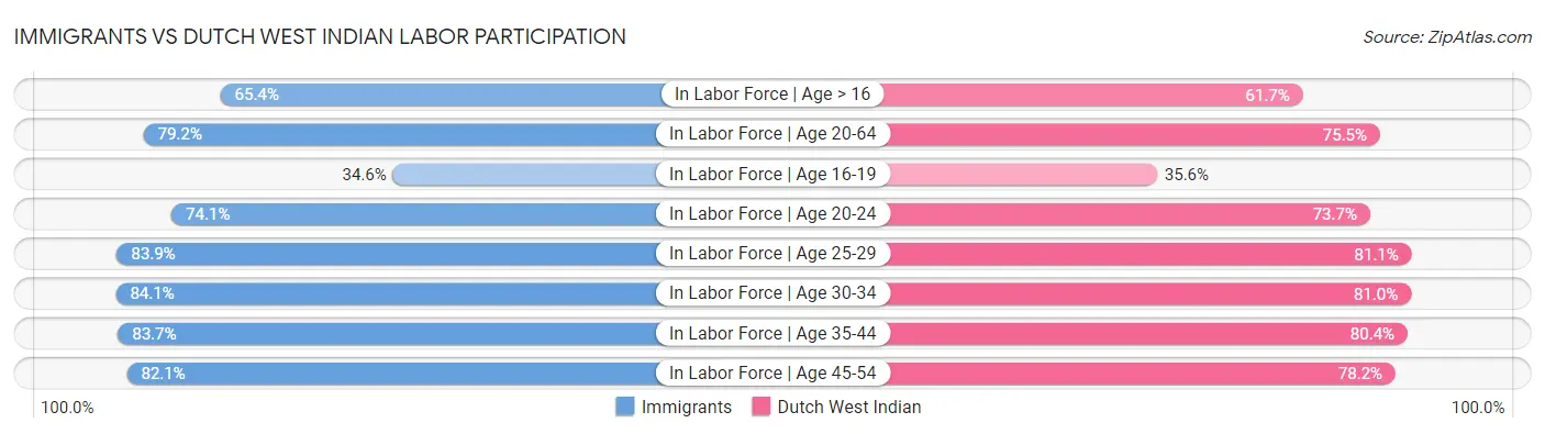 Immigrants vs Dutch West Indian Labor Participation