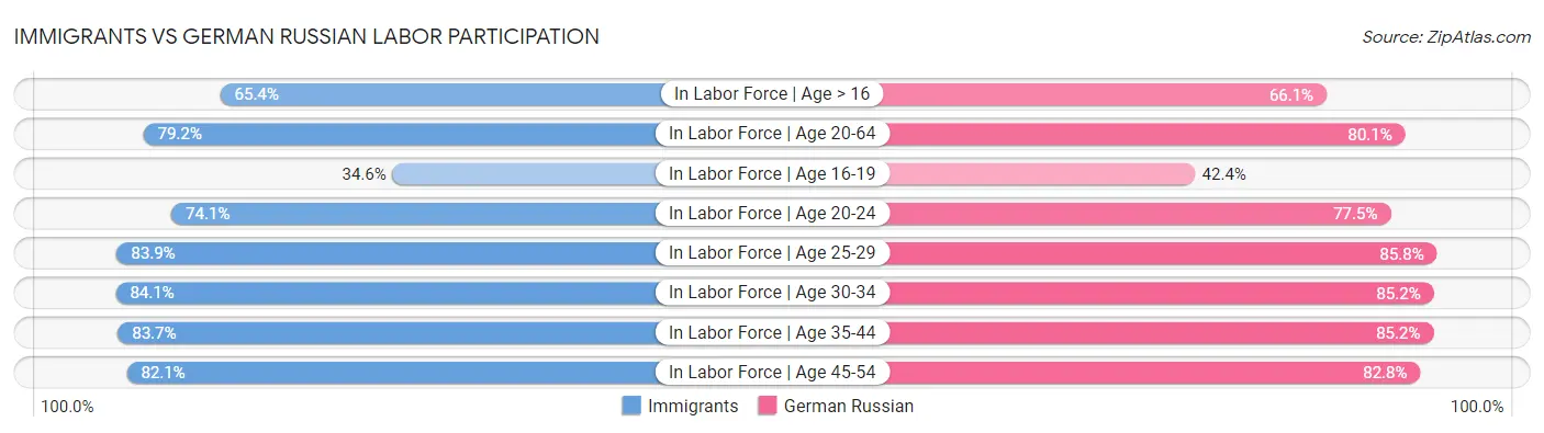 Immigrants vs German Russian Labor Participation