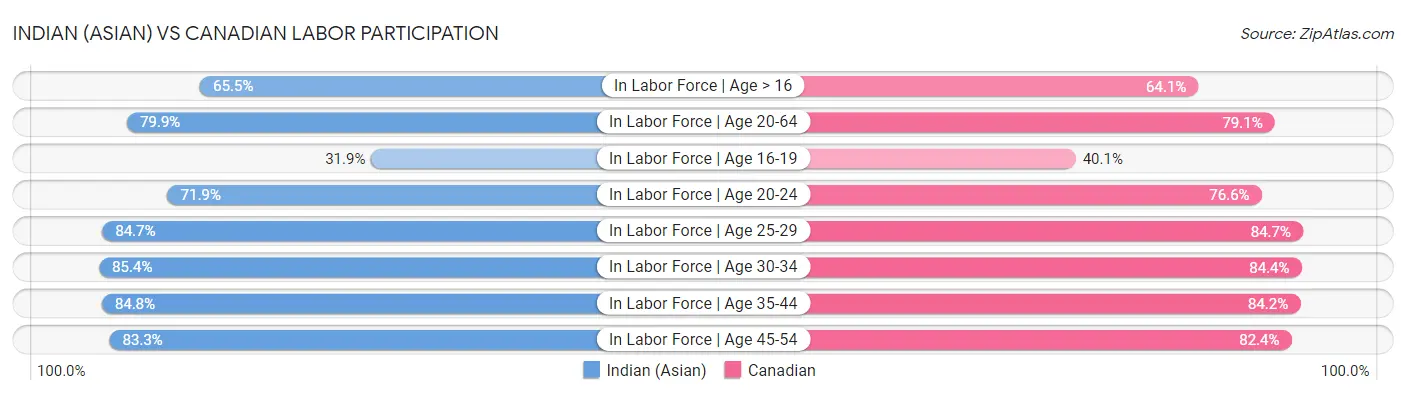 Indian (Asian) vs Canadian Labor Participation