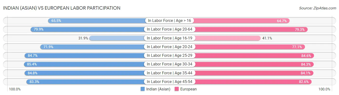 Indian (Asian) vs European Labor Participation