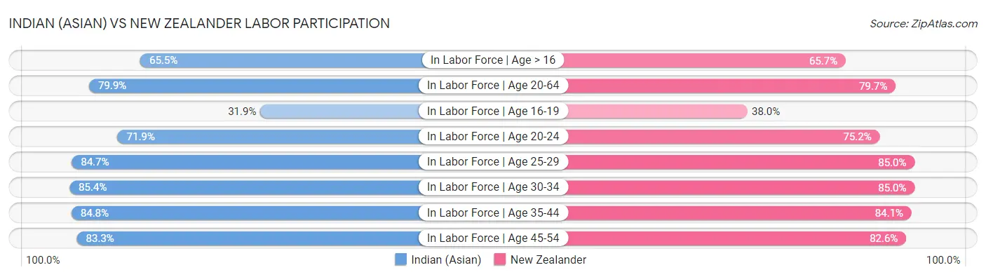 Indian (Asian) vs New Zealander Labor Participation