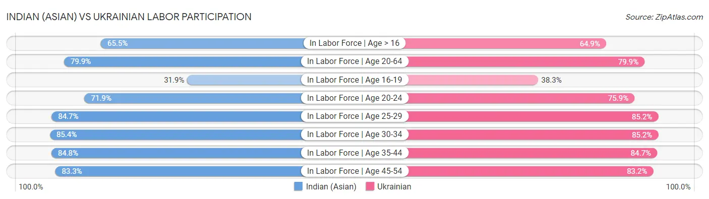Indian (Asian) vs Ukrainian Labor Participation