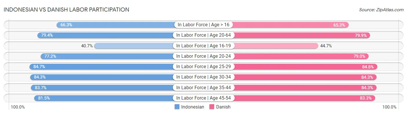 Indonesian vs Danish Labor Participation