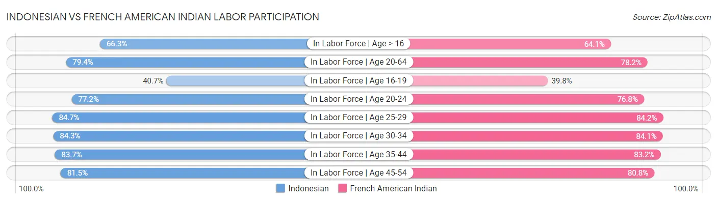 Indonesian vs French American Indian Labor Participation