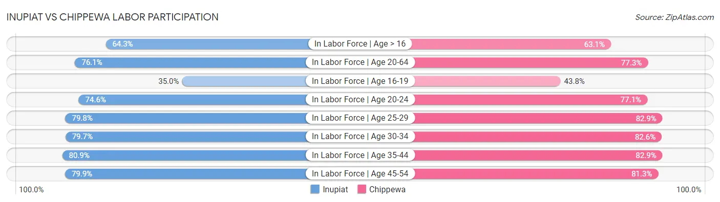 Inupiat vs Chippewa Labor Participation