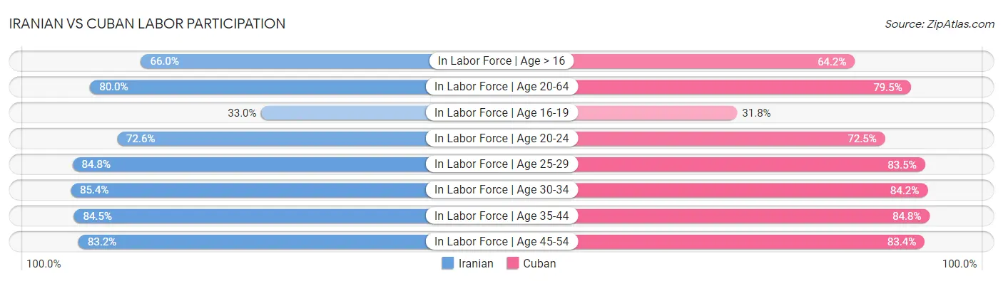 Iranian vs Cuban Labor Participation
