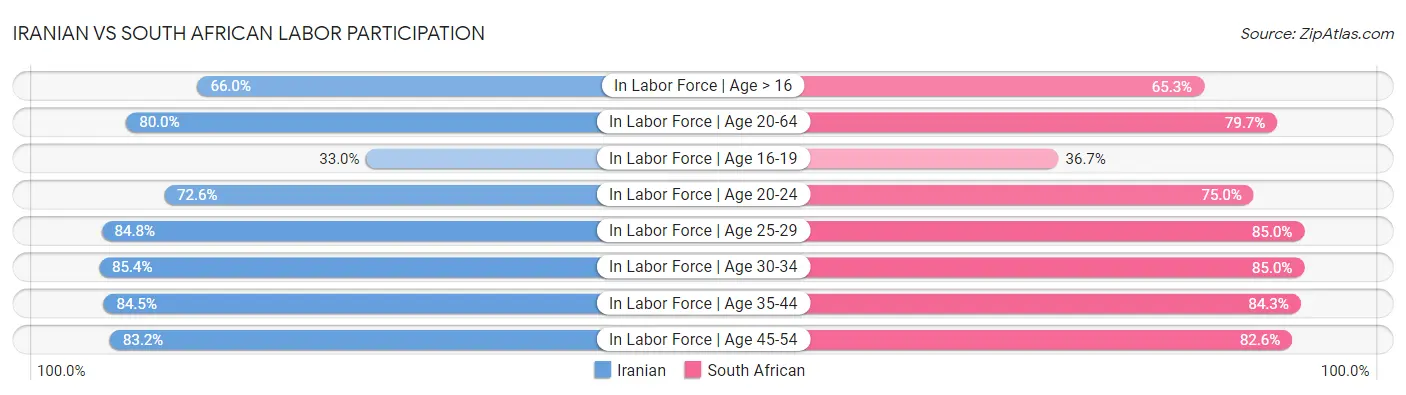 Iranian vs South African Labor Participation