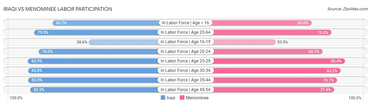 Iraqi vs Menominee Labor Participation