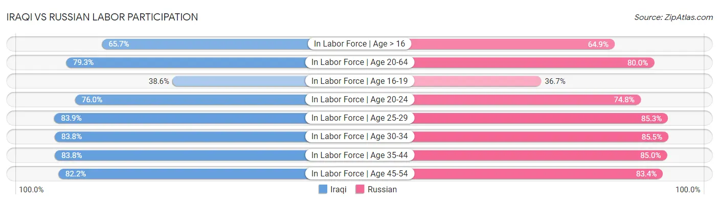 Iraqi vs Russian Labor Participation