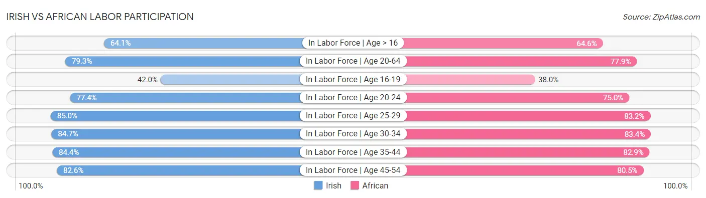 Irish vs African Labor Participation