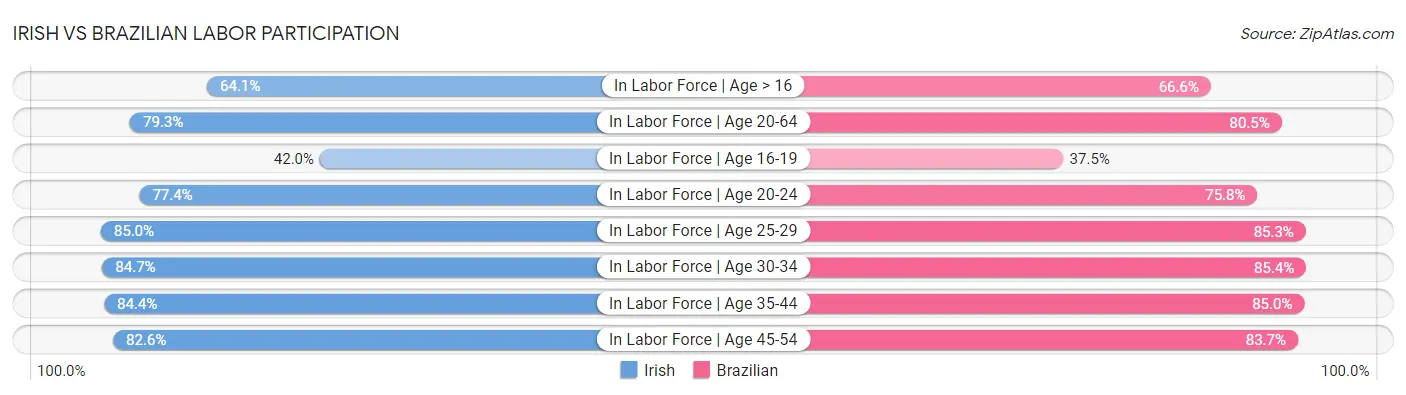 Irish vs Brazilian Labor Participation